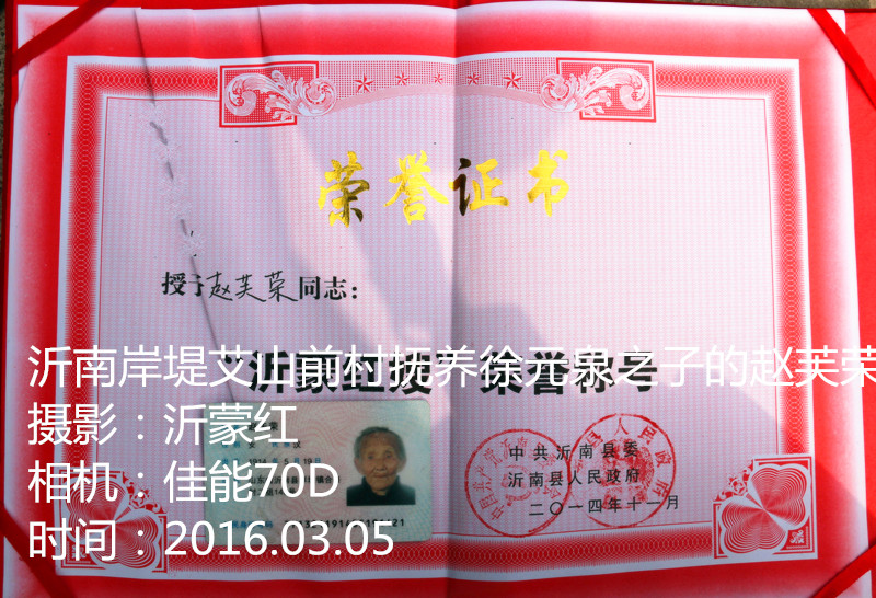 抚养徐元泉儿子的赵芙荣获沂蒙红嫂称号_副本.jpg
